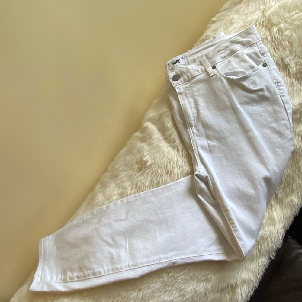 Paige Verdugo Ultra Skinny In Optic White Destructed Size 32 - Picture 3 of 12